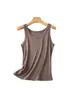 Camisole Popular de Modal para Mulheres, Top de Camada Base Sem Mangas para o Verão, Anti-Exposição, Camisole para Cobrir o Peito
