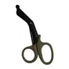 Tesoura de Ferramenta Portátil para Exterior para Cortar Gaze, 14,5 cm, Cabo Escurecido, Cabeça Curva, Bandagem de Acampamento