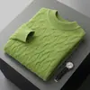 Suéter de Lana de Cuello Medio para Hombre, Suéter Grueso de Punto Trenzado, Capa Base de Punto de Cachemira para Negocios Jóvenes, Nuevo Estilo Otoño e Invierno 2026