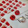 Gran Rojo K9 Base Puntiaguda Forma Especial Diamante Uña Arte Joyería Flash Ancla Año Nuevo Rojo Rectangular Ángulo Recto Novia Uña Diamante