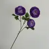 Nuevo producto: 3 Cabezas de Flores Secas, Loto de Mil Capas, Flores Artificiales para Banquete de Compromiso, Arreglo Floral de Boda, Flores Falsas Jardín Monet Azul-Morado