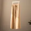 Pantalones de Pierna Ancha con Costura Central 100% Cachemir Puro para Mujer Estilo Casual Simple para el Trabajo Engrosados Otoño e Invierno Nuevos Pantalones Versátiles
