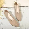 Comercio Exterior Transfronterizo Europeo y Americano Moda Estilo Coreano Zapatos Individuales de Punto Transpirables Color Sólido al por Mayor Tallas Grandes
