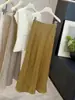 2026 Nuevo Modelo Nuevo Estilo Chino Francés de Gama Alta Falda de Satén Acetato Línea A Cola de Pez Color Albaricoque Media Falda para Mujer Verano