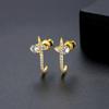 Jinse brincos personalizados brincos estilo coreano elegante novo ins design simples feminino cobre embutido zircão orelha jóias