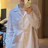 Pijama de Rayas Dulces Rosa Girly de Manga Larga para Mujer, Cómodo, Sencillo y Casual Conjunto de Dos Piezas, Ropa de Casa que se Puede Usar Afuera
