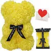 Oso de Rosa Flor Eterna de 25 cm Transfronterizo Regalo para el Día de la Madre San Valentín Oso de Flor de Espuma Caja de Regalo de PVC Venta al por Mayor