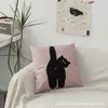 Almohada Bordada de Toalla Estéreo de Gatito Súper Linda Estilo Ins Nórdico Cojín Decorativo para Sofá Cojín para Casa de Huéspedes de Celebridad de Internet