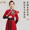 Abanico Danza del Dragón de Nieve Abanico Tai Chi Estilo Chino Kung Fu Abanico Sonoro Artes Marciales Rojo Infantil Estudiante Danza Abanico de Doble Cara