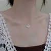 Collar con Anillo de Zirconia de Temperamento para Mujer Cadena de Clavícula Personalizada Nuevo Estilo Caliente 2025 Lujo Accesible Nicho Collar de Gama Alta