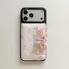 Capa Cartoon Estilo Japonês com Estampa de Coelho Floral para Apple 17 Pro Max iPhone 16 Pulseira de Pulso Fofa 15 Feminina 14