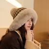 Gorra de Felpa Estilo Lei Feng para Otoño e Invierno, Gorro de Punto para Niños con Bola de Pelo Grande de Amor, Protección para Orejas, Gorro Grueso para Exteriores Resistente al Frío y Mantener Caliente, Cubre Cabeza