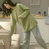 Se Puede Usar Afuera, Pijama de Manga Larga para Mujer, Primavera y Otoño, Imitación de Algodón, Rosa, Dibujos Animados Lindos, Pantalones de Lunares, Conjunto de Ropa para el Hogar, Verano