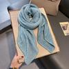 Bufanda Triangular Cuadrada Plisada Estilo Nuevo 90cm para Mujer Color Sólido Ropa Exterior Chal Pequeño Pañuelo para la Cabeza Bufanda Protectora para el Cuello Bufanda