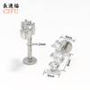 Pendientes de Acero Inoxidable Europeos y Americanos con Circonita de Botón de Alta Gama Versátiles Flor Hélice Interna Labio Stud Joyería para Piercing Corporal