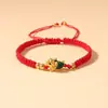 El Año del Dragón Tortuga Dragón Pulsera Tejida con Cuerda Roja Joyería para Pareja Estudiante Cuerda de Mano Moda Retro Versátil Enviar a Amigos