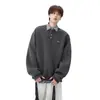Sudadera con capucha de punto a rayas estilo deportivo japonés de otoño Chaqueta para hombre Moderna Retro Holgada Casual Chaqueta Reversible