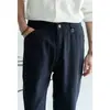 Calça Casual Masculina Outono 2026 Mistura de Liocel, Linho e Algodão com Cintura Meio Elástica e Perna Reta, com Textura Amiga da Pele Semelhante a Nuvens
