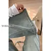 Calça Jeans Clara de Perna Larga para Mulheres com Corpo em Pera, Novo Estilo de Verão, Gordinhas, Tamanho Grande, Solta, Reta e com Caimento
