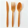 Talheres descartáveis Amazon transfronteiriços, em estoque plástico dourado, prateado, vermelho e branco, talheres para festa de aniversário