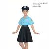 Disfraz de Policía Infantil para Halloween Set de Juego de Rol Fiesta de Maquillaje Cosplay Ropa de Policía para Niñas