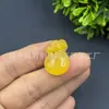 Calcedônia Colorida Branco Gelo Rosa Amarelo-Verde Saco de Dinheiro Pingente de Jade para Homens e Mulheres, Estilo Bebê, Saco da Sorte, Cheio de Bênçãos Pingente de Jade