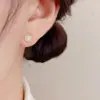 Pendientes de Set Exquisitos de Moda Simple de Circonita Cuadrada Redonda Círculo Japonés Coreano Diarios de Lujo Ligero Pequeños Versátiles Accesorios para Pendientes Venta al por Mayor