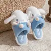 Pantuflas de Algodón de Invierno Sanrio Estilo Familiar Kuromi Melody Dibujos Animados Femeninas Cálidas Antideslizantes Hogar Familia Lindas