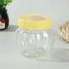 Botellas y Frascos de Plástico Transparente para Mascotas con Tapas de Colores, Contenedores Sellados con Forma de Calabaza, Contenedores a Prueba de Humedad de Grado Alimenticio, Barriles Redondos Moldeados por Soplado