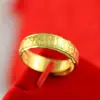 Anillo Baifu Chapado en Oro de 24k Anillo Simple para Hombre y Mujer Apertura Ajustable Anillo de Oro Arena Estilo Coreano