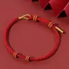Pulsera Tejida DIY Producto Semiterminado, Se Puede Enhebrar con Cuentas, Accesorios de Joyería, Pulseras para Pareja, Cuerda Roja Año del Zodíaco para Mujer, Estilo Trendy Chino