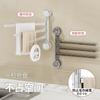 Estante de Cocina con Ventosa Secado Multivarilla Giratorio Toallero Colgante de Pared Sin Agujeros Almacenamiento Multifuncional Barra Colgante