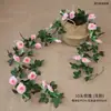Guirnalda de Flores Artificiales ratán de rosas boda decoración interior enrollamiento de tuberías tira de flores de peonía flor artificial techo guirnalda de flores artificiales