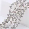 Cuentas Sueltas de Cristal Accesorios para Joyería DIY Cuentas de Vidrio Tallado Forma de Gota de Agua Accesorios para Ropa Color Plateado Agujero Horizontal 5*8mm Gota de Agua