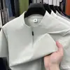 Camiseta de Manga Corta con Media Cremallera para Hombre, Estilo Deportivo de Verano, Casual, Absorbente de Humedad, Transpirable, de Secado Rápido