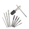 Conjunto transfronteiriço de 9 peças de machos e cossinetes rosqueados, broca escareadora manual para abrir furos, rosqueamento espiral metálico