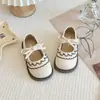Zapatos Mary Jane de Encaje para Niñas, Sencillos de Lazo para Primavera/Verano, Suela Suave, Estilo Universitario, Zapatos Pequeños de Cuero Retro para Bebés