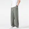 Pantalones rectos de verano para hombre, pantalones de verano finos, nuevos pantalones casuales holgados y versátiles estilo americano de seda helada para hombre 2025