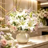 Simulación Transfronteriza Flor Lirio Flor Decoración Boda Comercio Exterior Flor Artificial Flor de Mesa Flor Artificial Adorno Sala de Estar Hogar Arreglo Floral Venta al por Mayor