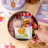 Caja Redonda de Lata Caja para Galletas Caja para Galletas de Copo de Nieve Caja de Hojalata Caja Metálica para Guardar Dulces de Boda Caja Pequeña de Lata