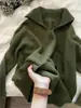 Suéter de Tricô Verde Suave Estilo Preguiçoso Ano Novo Feminino Outono Inverno Sensação Relaxada Camada Interna Camada Base Top de Tricô Emagrecedor