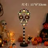 Lanterna de abóbora de Halloween Display de mesa Janela Placa de rua Lâmpada Cena Decoração Atmosfera Luminária de mesa Ornamento de madeira Adereço Luz decorativa
