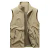 Nuevo Chaleco Casual para Hombre de Primavera y Otoño con Cuello Alto, Chaleco Transpirable para Exteriores con Múltiples Bolsillos, Chaleco Ligero para Hombre 2888