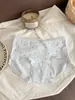 Ropa interior de mujer de algodón puro 10A, transpirable, hipoalergénica, con antibacterial, tiro largo, ribete de encaje floral de jardín dulce