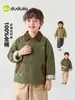 [100% Algodón] Chaqueta de Otoño Cortavientos Dudu para Niños, Chaqueta de Otoño Cómoda con Cuello para Niñas, Versátil