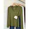 Camiseta popular de este año con cuello en V y manga larga para mujer, suave y cómoda, top interior versátil, elegante para ir al trabajo, capa base de otoño