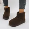 Botines de mujer cálidos, con suela gruesa y forro de felpa para otoño e invierno, adecuados para ir de compras y salir, disponibles en negro y beige