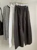 Calça Larga Yamamoto de Algodão Tencel com Caimento Relaxado para Mulheres, Elegante Estilo Coreano Emagrecedor Versátil Calça de Perna Curva, Calça de Outono Comprimento Total Atacado