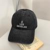 Gorra de Béisbol Estilo Ins Coreano con Letras Bordadas, Mezclilla Casual, Sombrero de Pico para Adelgazar la Cara, Estilo Delgado, Sombrero de Sol para Pareja