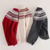 Suéteres de alta calidad de lana 100% pura serie Fair Isle para niños y niñas, tejido grueso de punto para capa base tipo pullover